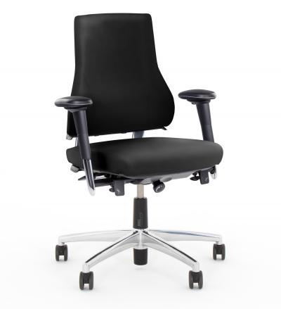 ESD Office Chair AES 2.3 High Extra Thick Backrest Chair Leather Black ESD Soft Castors BMA Axia 2.3 Office Chairs Flokk - 530-2.3-ON-3AZ-AP-ESD-MANO-S-BLA